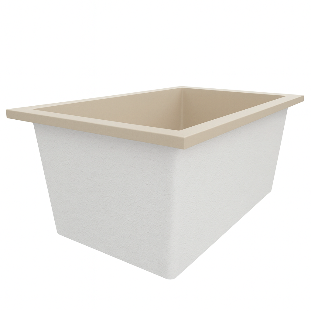 Omnitub Solo Flow 1400 x 900 handmade UK deep soaking tub 600mm depth rectangular - configuration detail 3