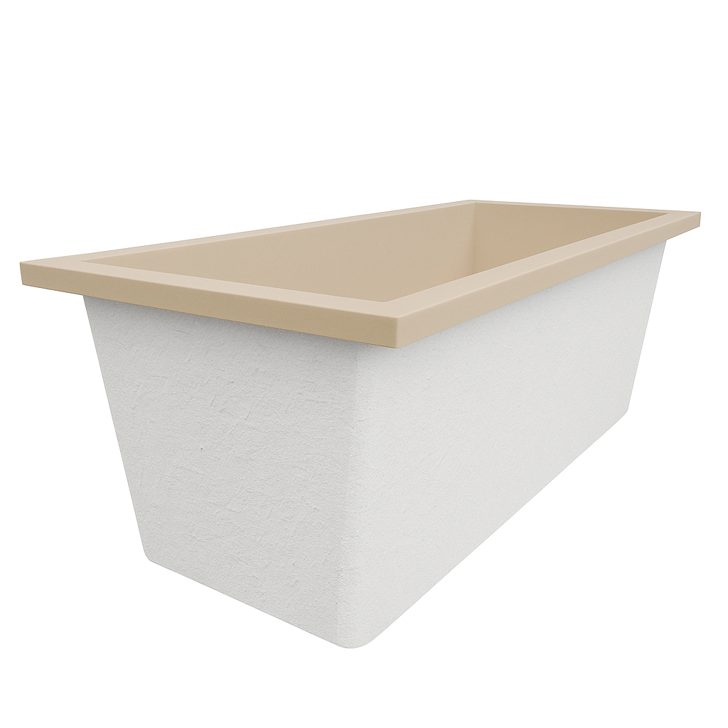 Omnitub Deluxe 1700 x 750 handmade UK deep soaking tub 600mm depth rectangular - styled setting 4