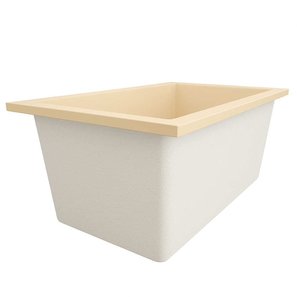 Omnitub Solo Flow 1400 x 900 handmade UK deep soaking tub 600mm depth rectangular - product overview 3