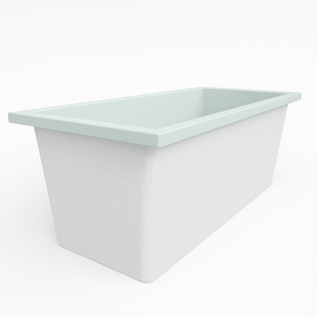 Omnitub Deluxe 1700 x 750 handmade UK deep soaking tub 600mm depth rectangular - configuration detail 4