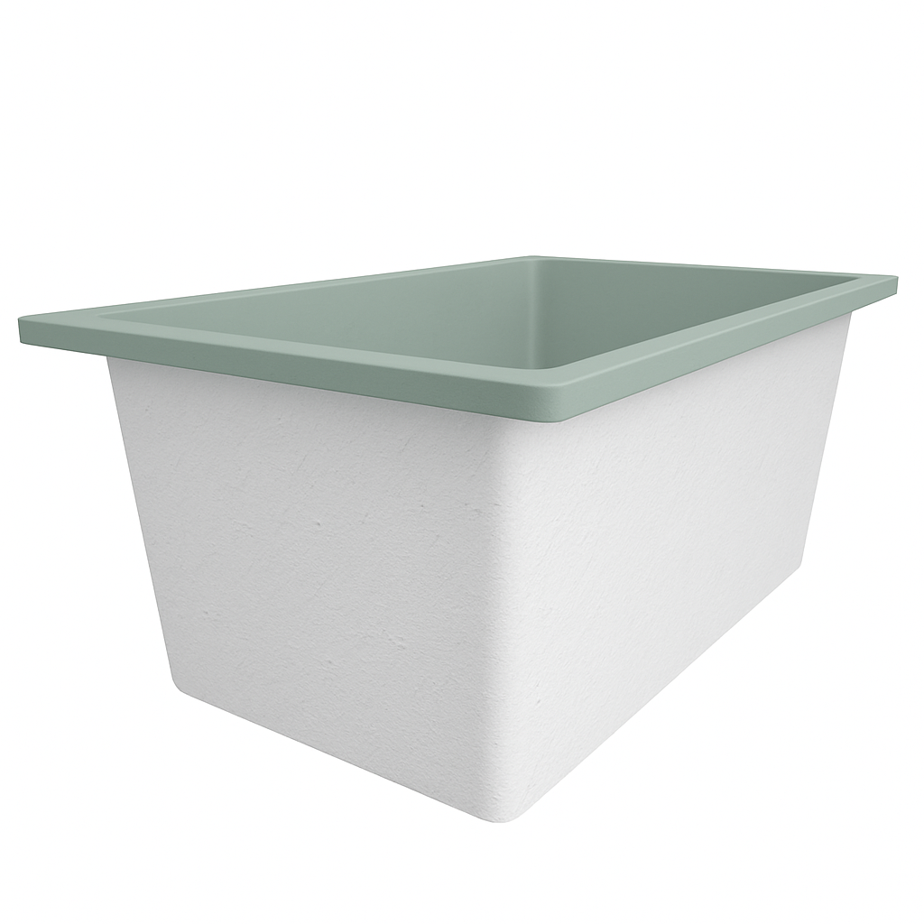 Omnitub Solo Flow 1400 x 900 handmade UK deep soaking tub 600mm depth rectangular - main product view 4