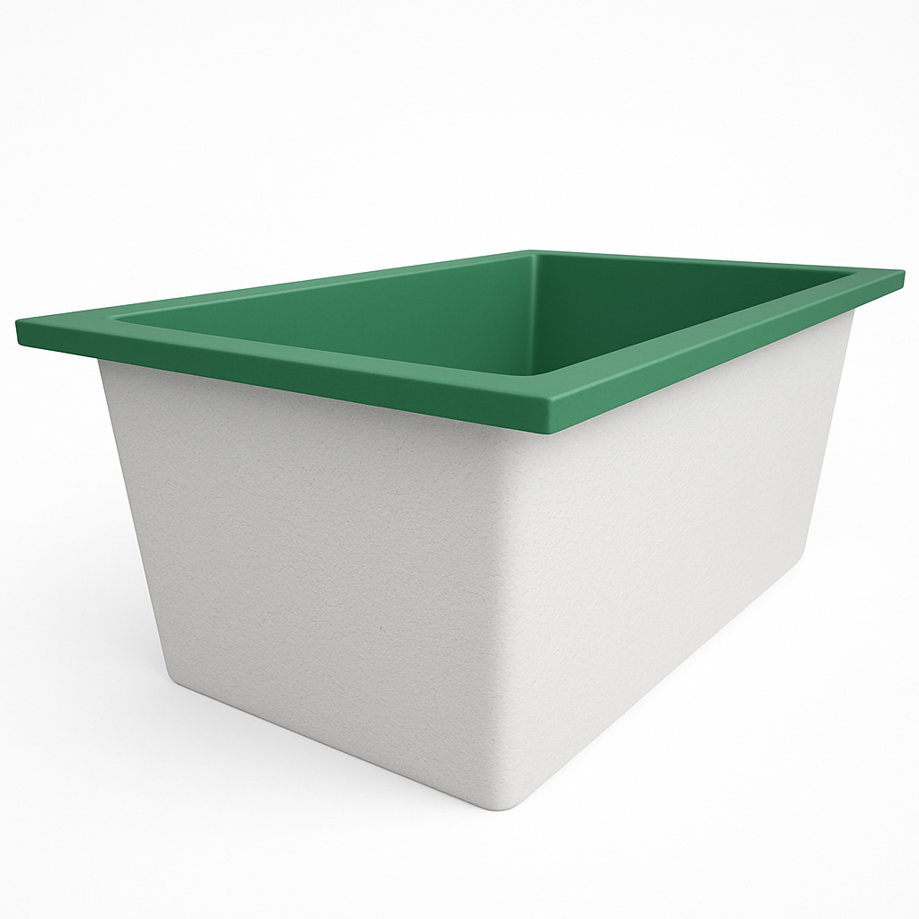 Omnitub Solo Flow 1400 x 900 handmade UK deep soaking tub 600mm depth rectangular - side angle 4