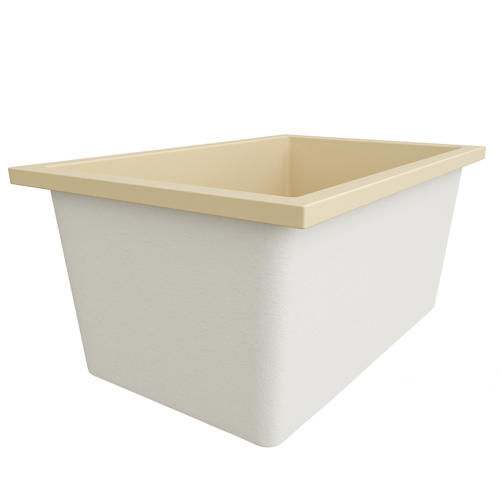 Omnitub Solo Flow 1400 x 900 handmade UK deep soaking tub 600mm depth rectangular - top-down view 4