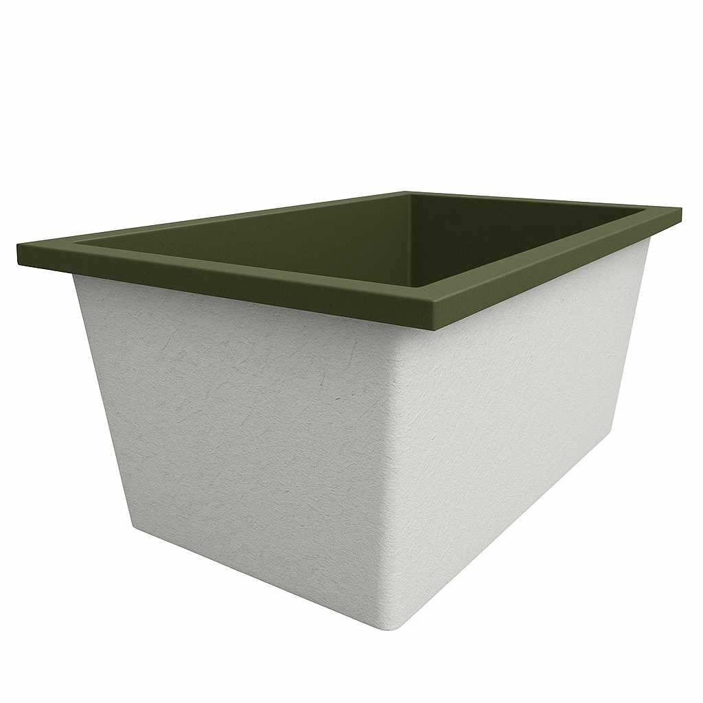 Omnitub Solo Flow 1400 x 900 handmade UK deep soaking tub 600mm depth rectangular - interior detail 4