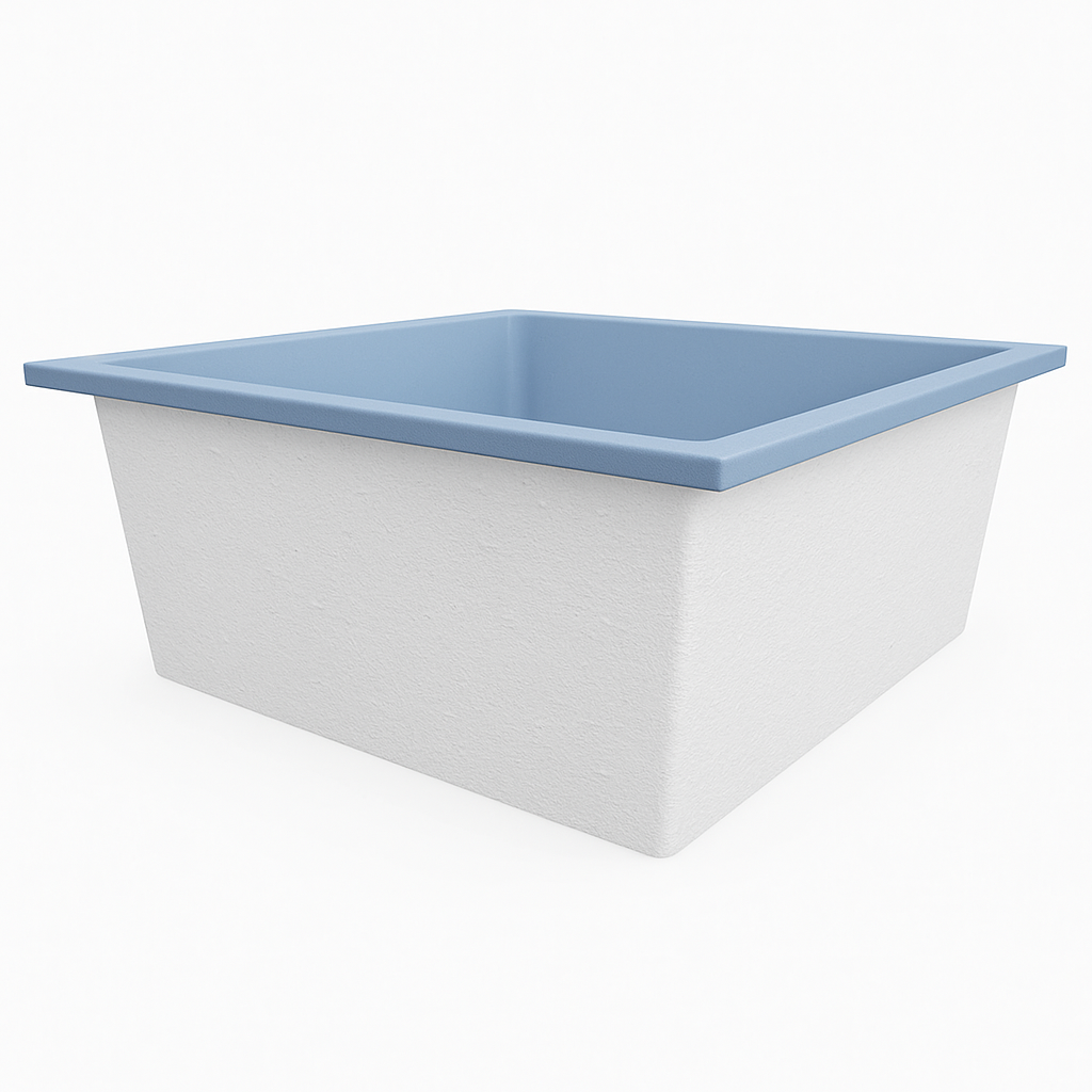 1200 x 1200 Deep Soaking Tub – 600mm Depth – Square – Omnitub