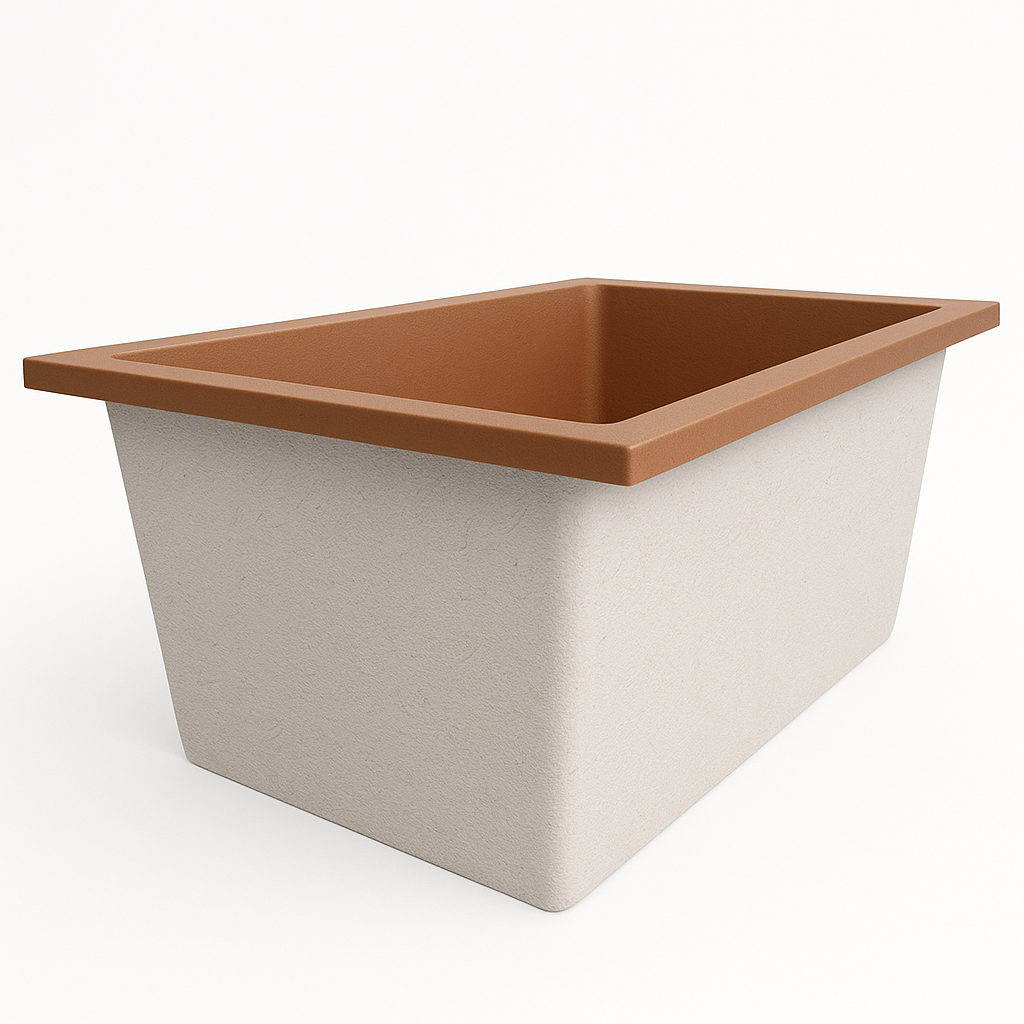 Omnitub Solo Flow 1400 x 900 handmade UK deep soaking tub 600mm depth rectangular - close-up detail 4