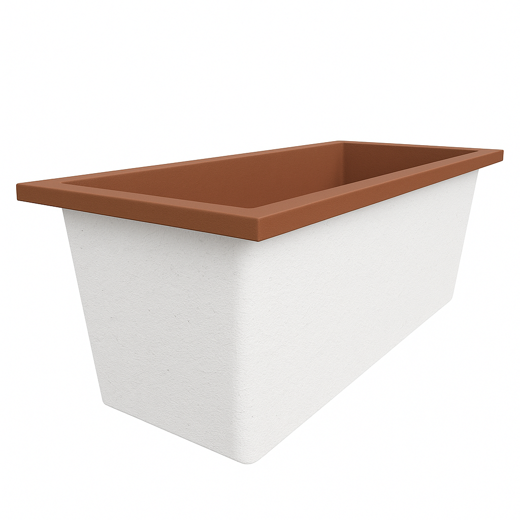 Omnitub Deluxe 1700 x 750 handmade UK deep soaking tub 600mm depth rectangular - top-down view 5