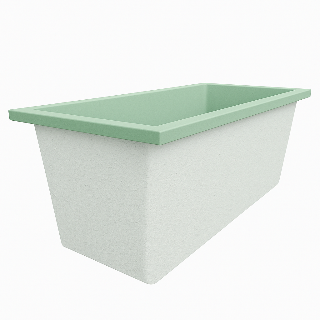 Omnitub Deluxe 1700 x 750 handmade UK deep soaking tub 600mm depth rectangular - finish and texture 5