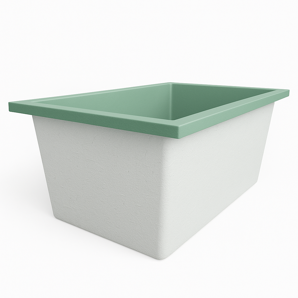 Omnitub Solo Flow 1400 x 900 handmade UK deep soaking tub 600mm depth rectangular - dimensions overview 4