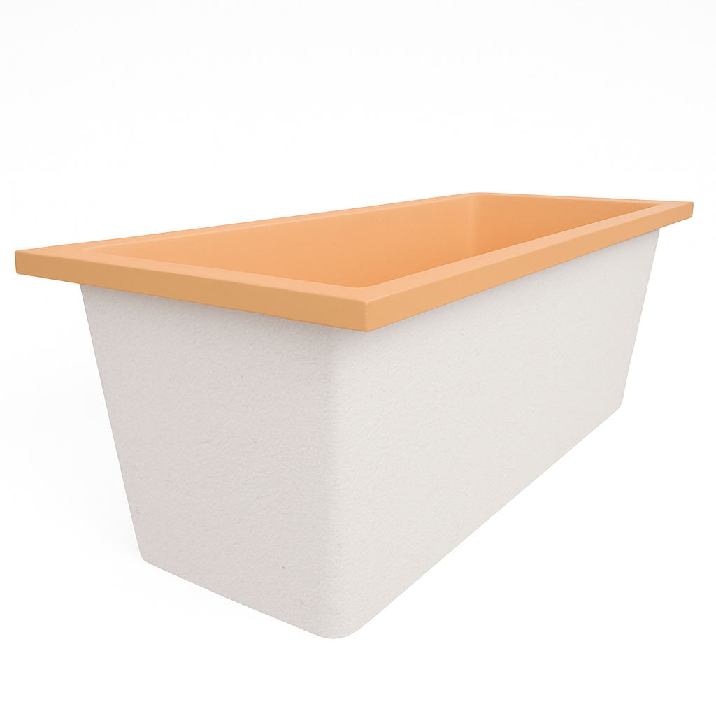 Omnitub Deluxe 1700 x 750 handmade UK deep soaking tub 600mm depth rectangular - close-up detail 5