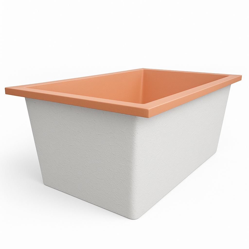 Omnitub Solo Flow 1400 x 900 handmade UK deep soaking tub 600mm depth rectangular - finish and texture 4