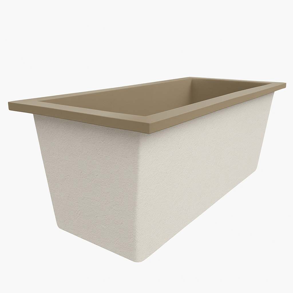 Omnitub Deluxe 1700 x 750 handmade UK deep soaking tub 600mm depth rectangular - product detail 5