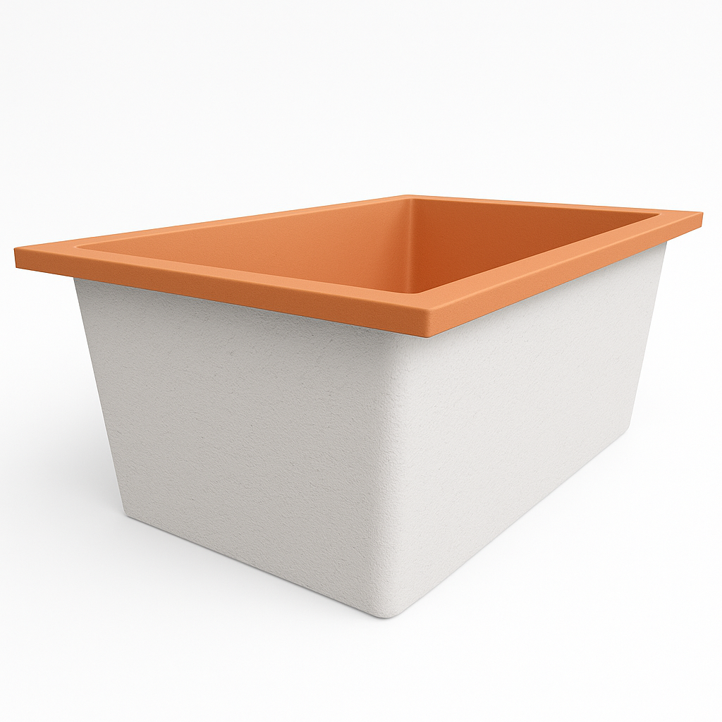 Omnitub Solo Flow 1400 x 900 handmade UK deep soaking tub 600mm depth rectangular - colour detail 4