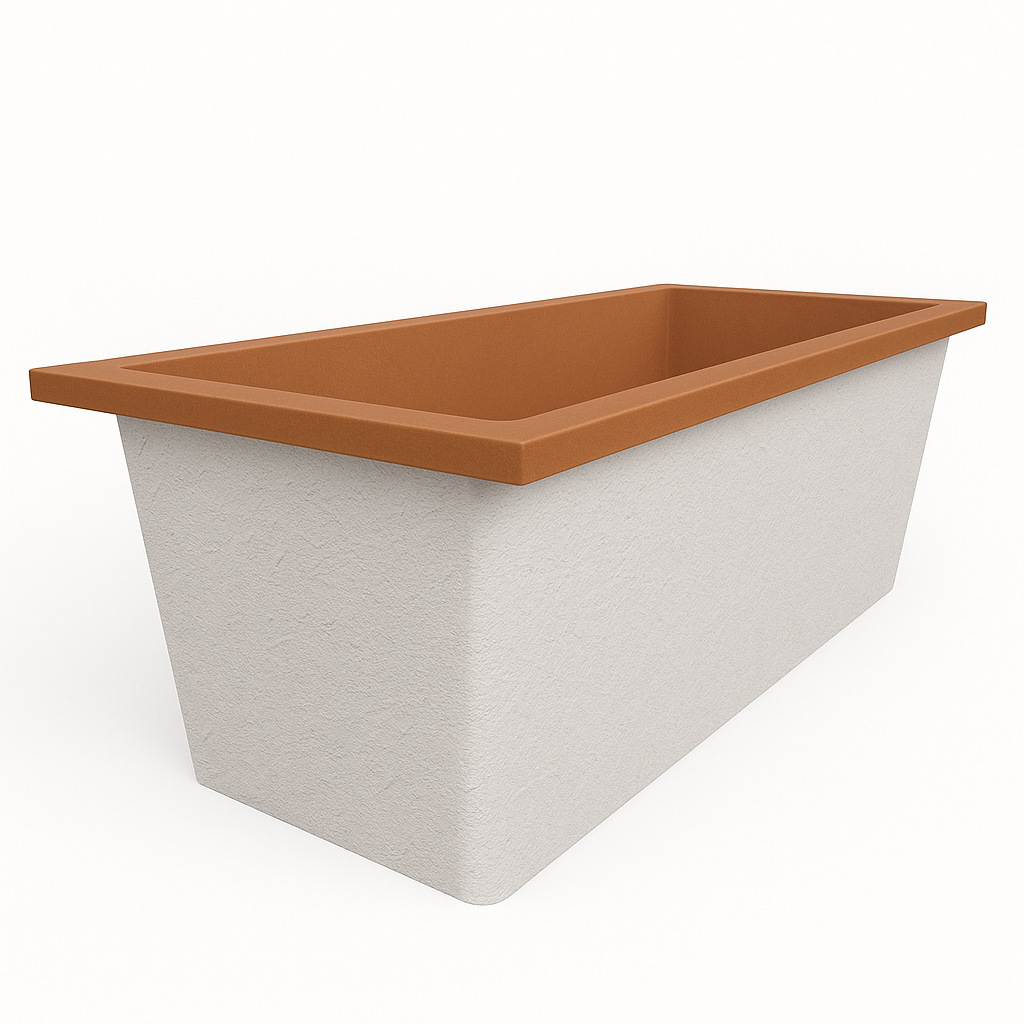 Omnitub Deluxe 1700 x 750 handmade UK deep soaking tub 600mm depth rectangular - colour detail 5