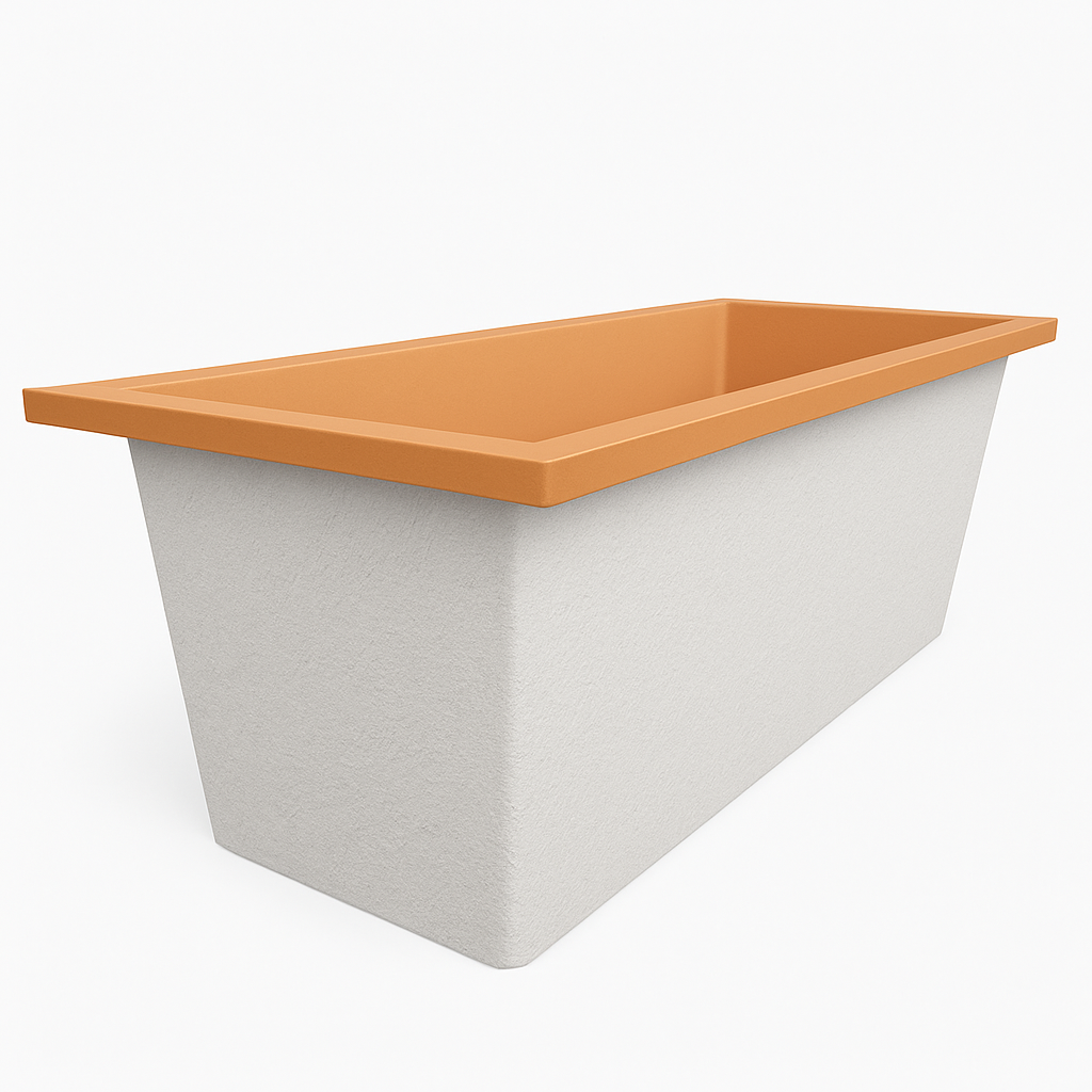 Omnitub Deluxe 1700 x 750 handmade UK deep soaking tub 600mm depth rectangular - styled setting 5