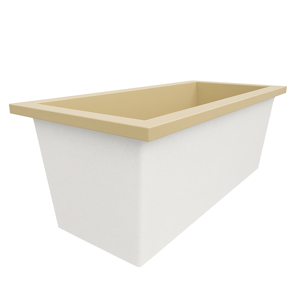 Omnitub Deluxe 1700 x 750 handmade UK deep soaking tub 600mm depth rectangular - side angle 6