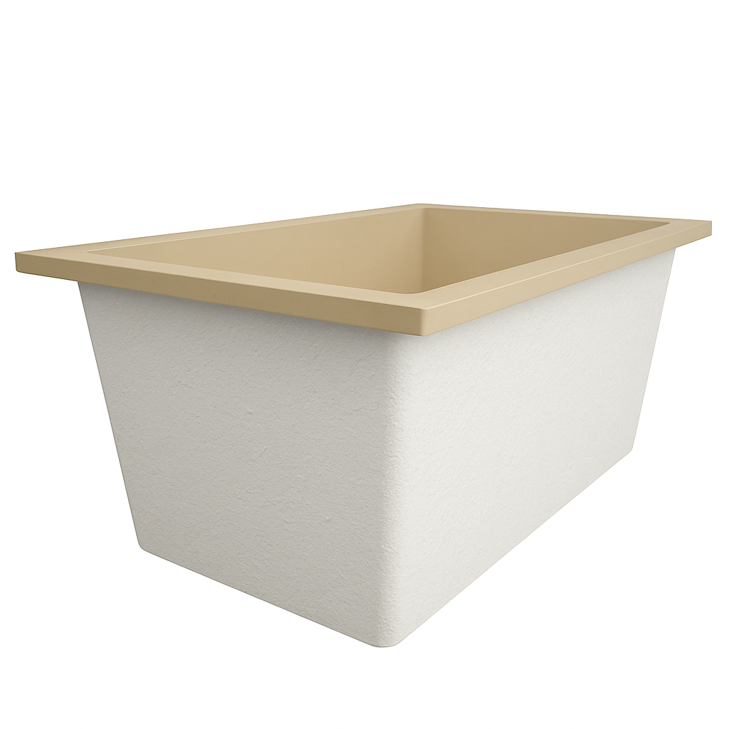 Omnitub Solo Flow 1400 x 900 handmade UK deep soaking tub 600mm depth rectangular - top-down view 5