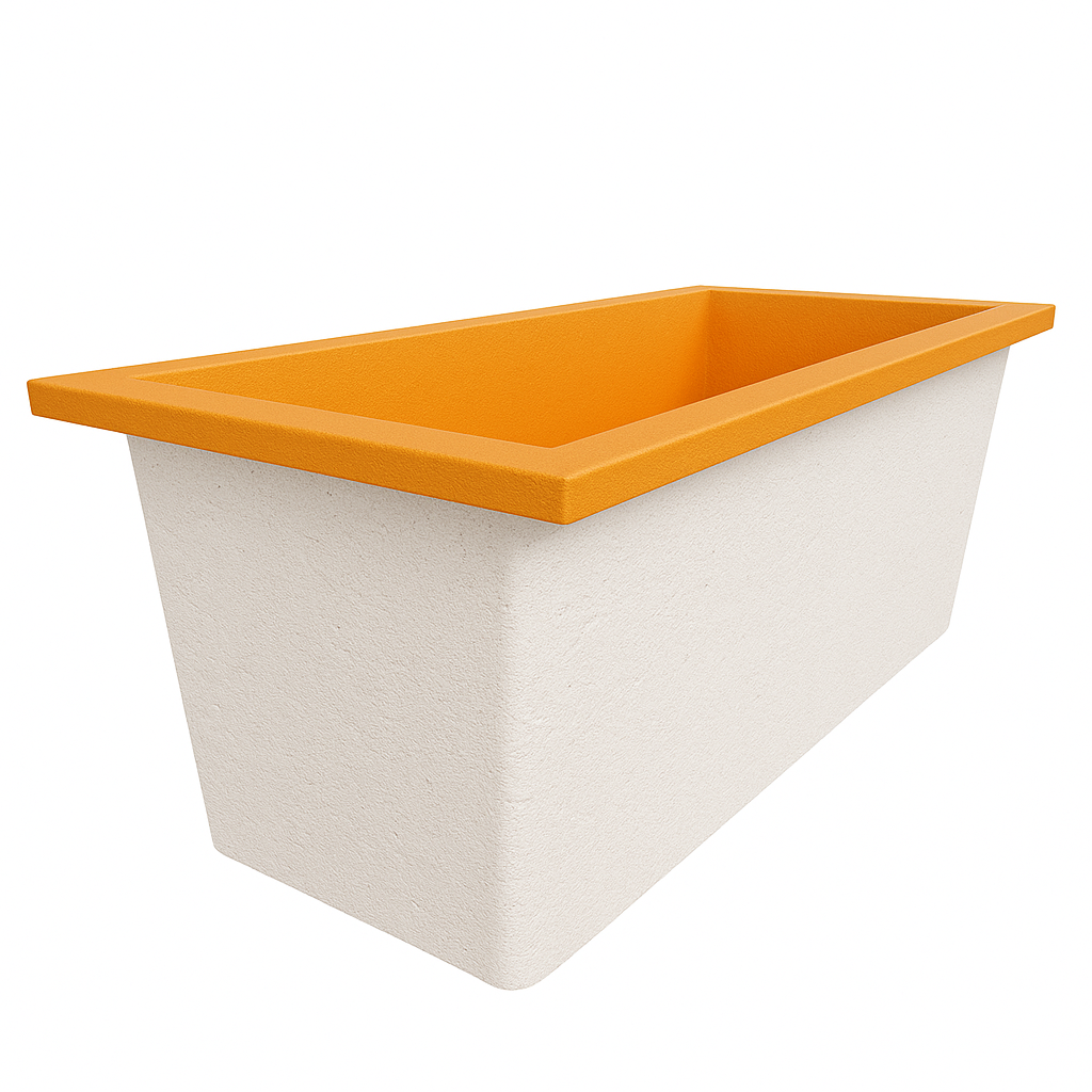 Omnitub Deluxe 1700 x 750 handmade UK deep soaking tub 600mm depth rectangular - top-down view 6