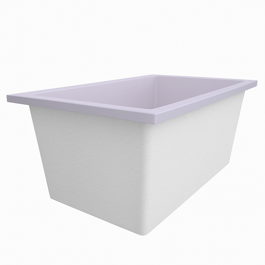 Omnitub Solo Flow 1400 x 900 handmade UK deep soaking tub 600mm depth rectangular - close-up detail 5