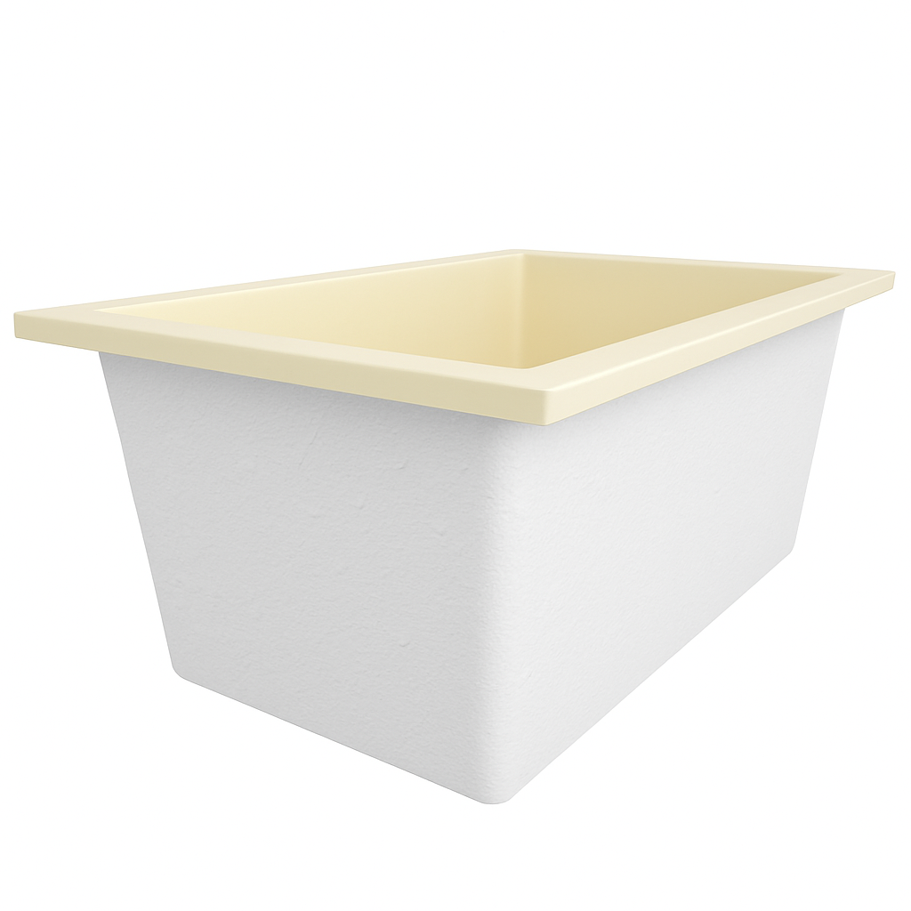 Omnitub Solo Flow 1400 x 900 handmade UK deep soaking tub 600mm depth rectangular - finish and texture 5