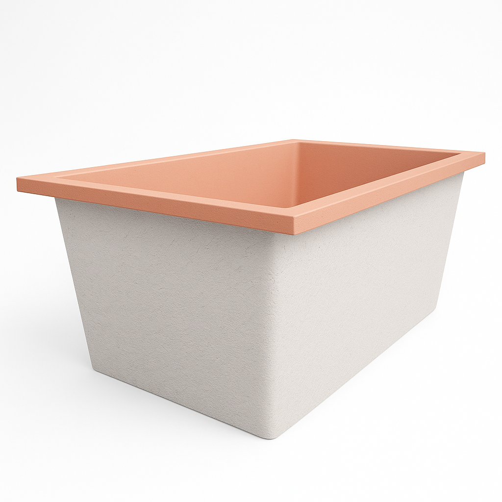 Omnitub Solo Flow 1400 x 900 handmade UK deep soaking tub 600mm depth rectangular - bathroom installation 5
