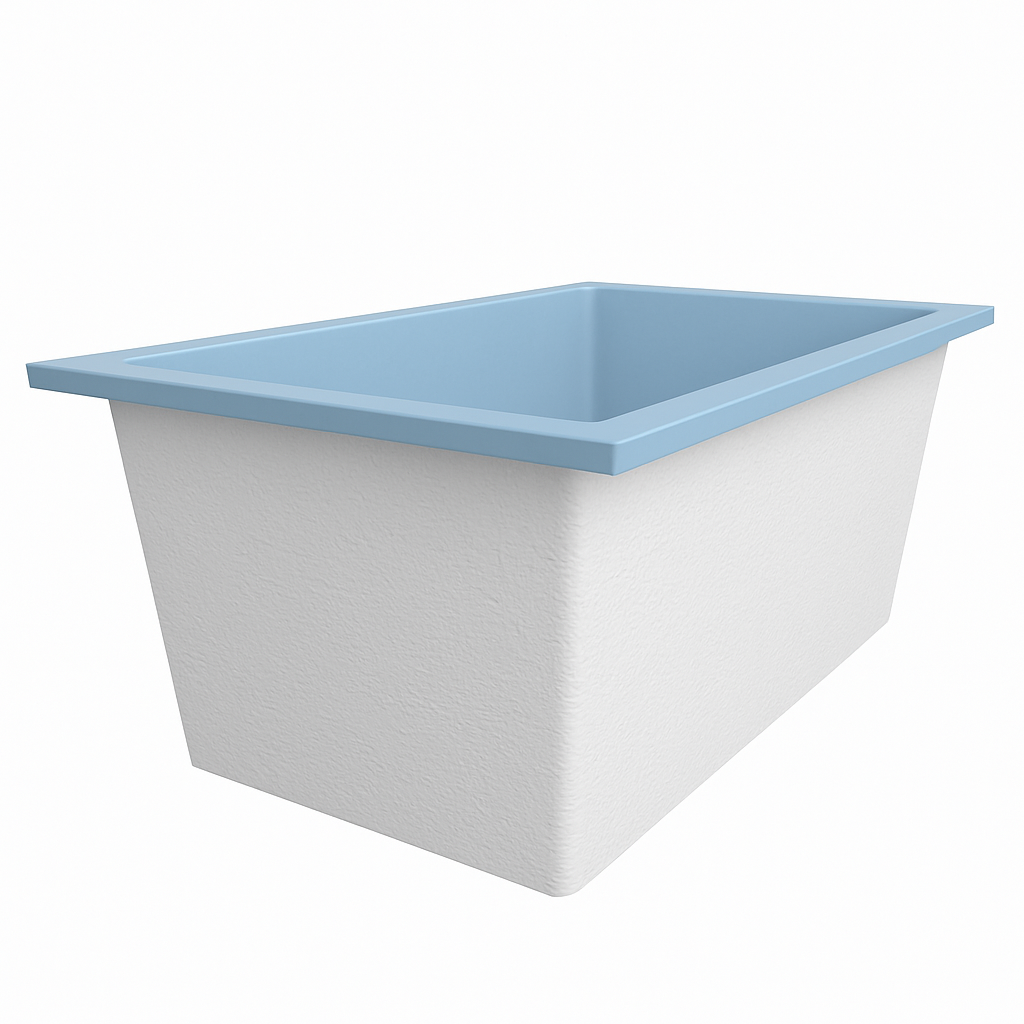 Omnitub Solo Flow 1400 x 900 handmade UK deep soaking tub 600mm depth rectangular - colour detail 5