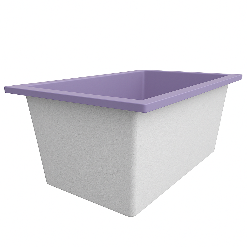 Omnitub Solo Flow 1400 x 900 handmade UK deep soaking tub 600mm depth rectangular - styled setting 5