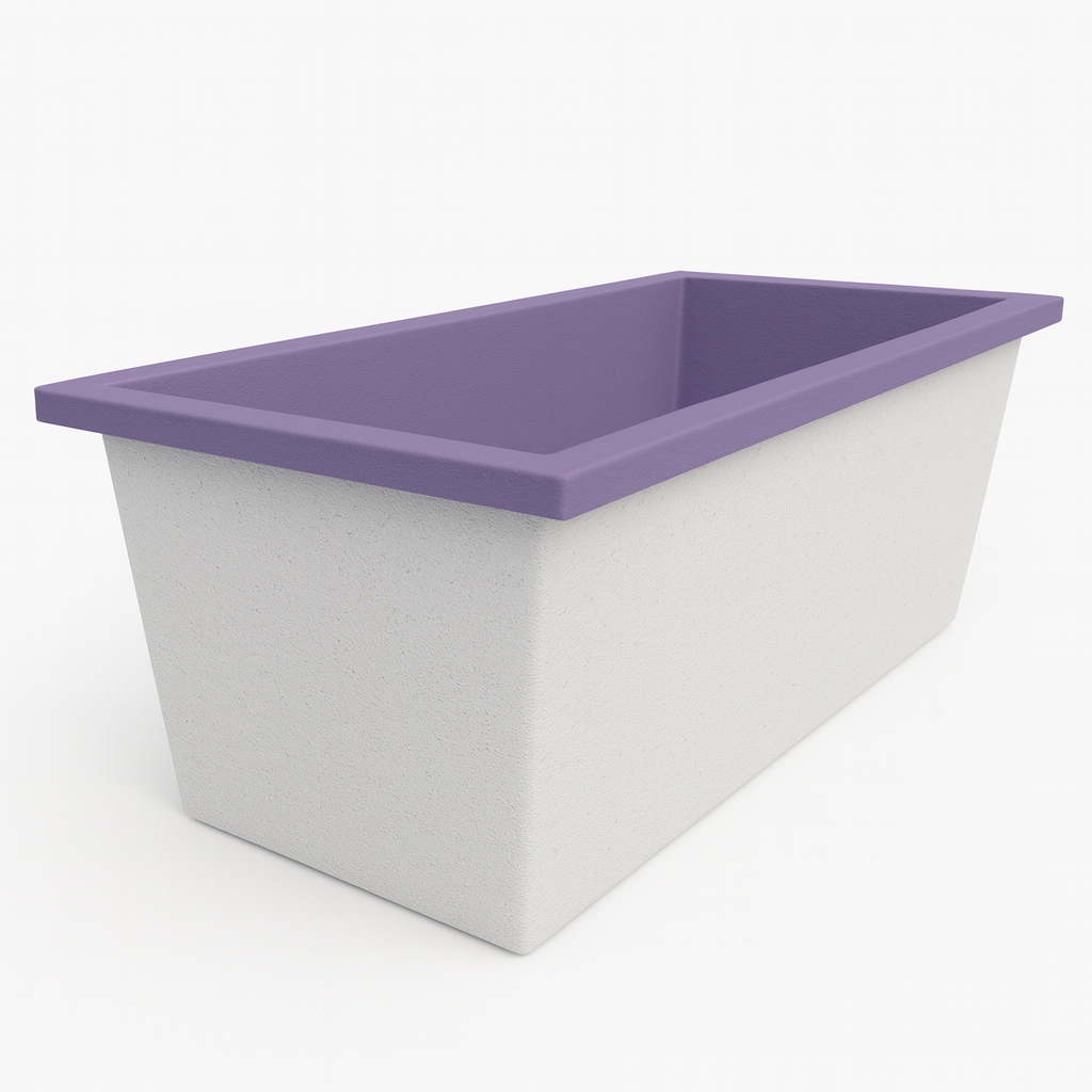Omnitub Deluxe 1700 x 750 handmade UK deep soaking tub 600mm depth rectangular - colour detail 6
