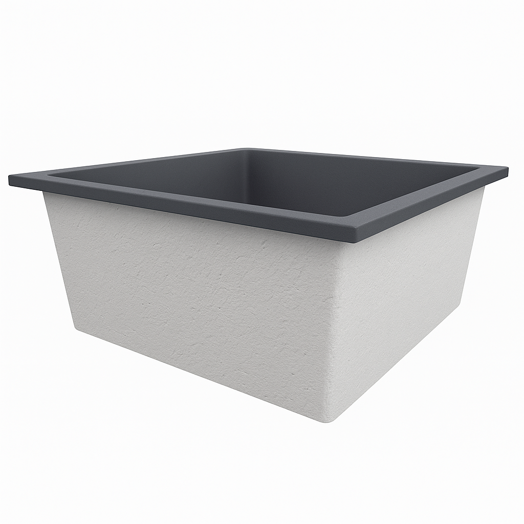 1200 x 1200 Deep Soaking Tub – 600mm Depth – Square – Omnitub