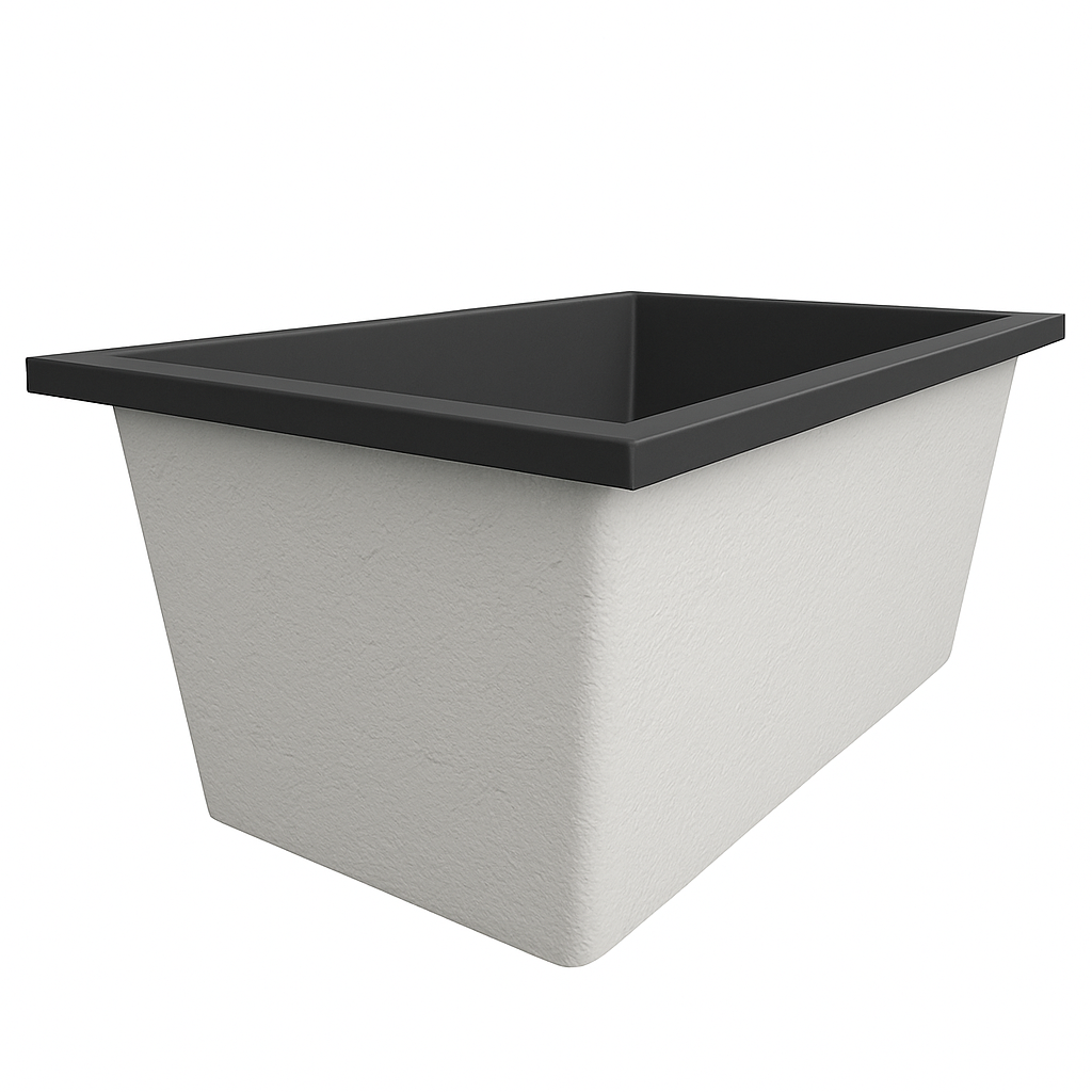 Omnitub Solo Flow 1400 x 900 handmade UK deep soaking tub 600mm depth rectangular - configuration detail 5