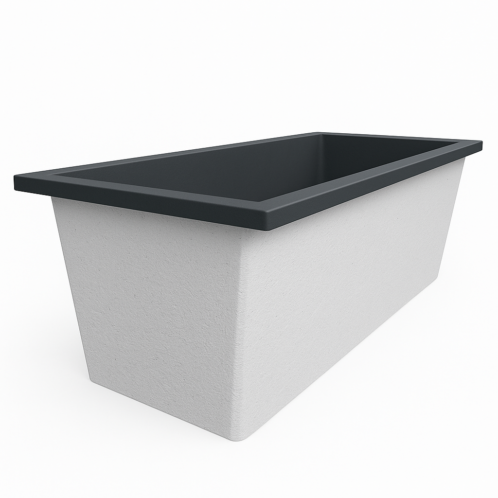 Omnitub Deluxe 1700 x 750 handmade UK deep soaking tub 600mm depth rectangular - configuration detail 6