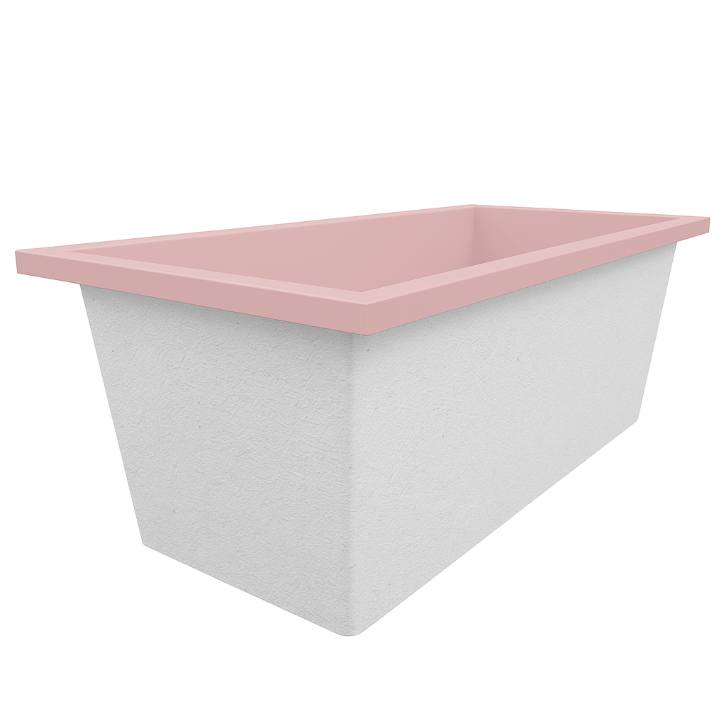 Omnitub Deluxe 1700 x 750 handmade UK deep soaking tub 600mm depth rectangular - side angle 7