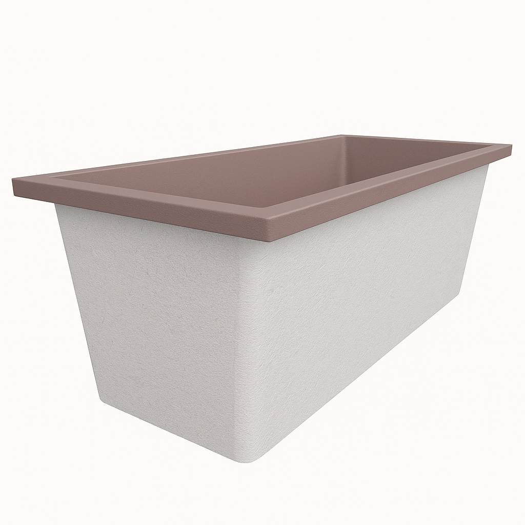 Omnitub Deluxe 1700 x 750 handmade UK deep soaking tub 600mm depth rectangular - top-down view 7