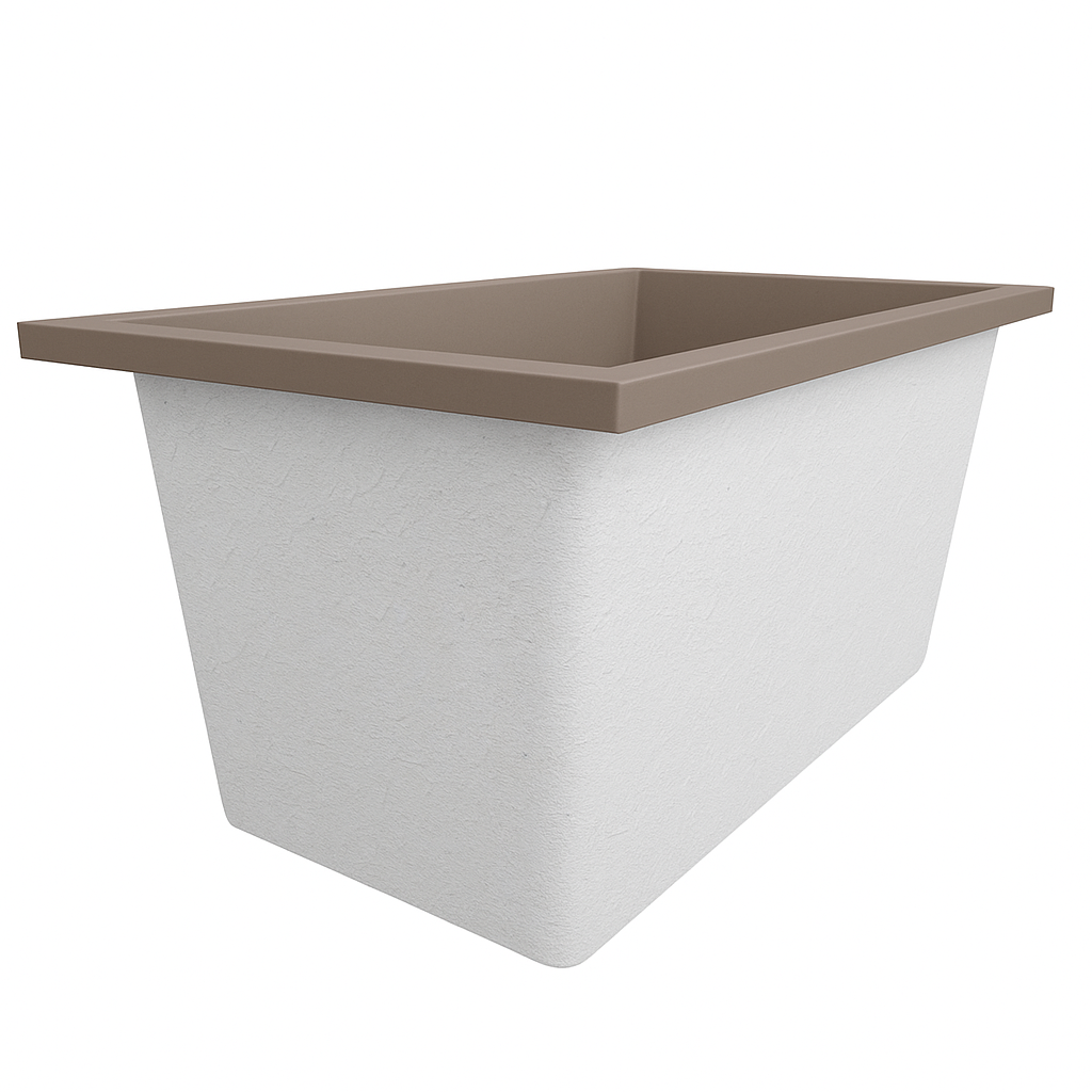 Omnitub 1250 x 750 Deep Soaking Bathtub – 600mm Internal Depth – Rectangular