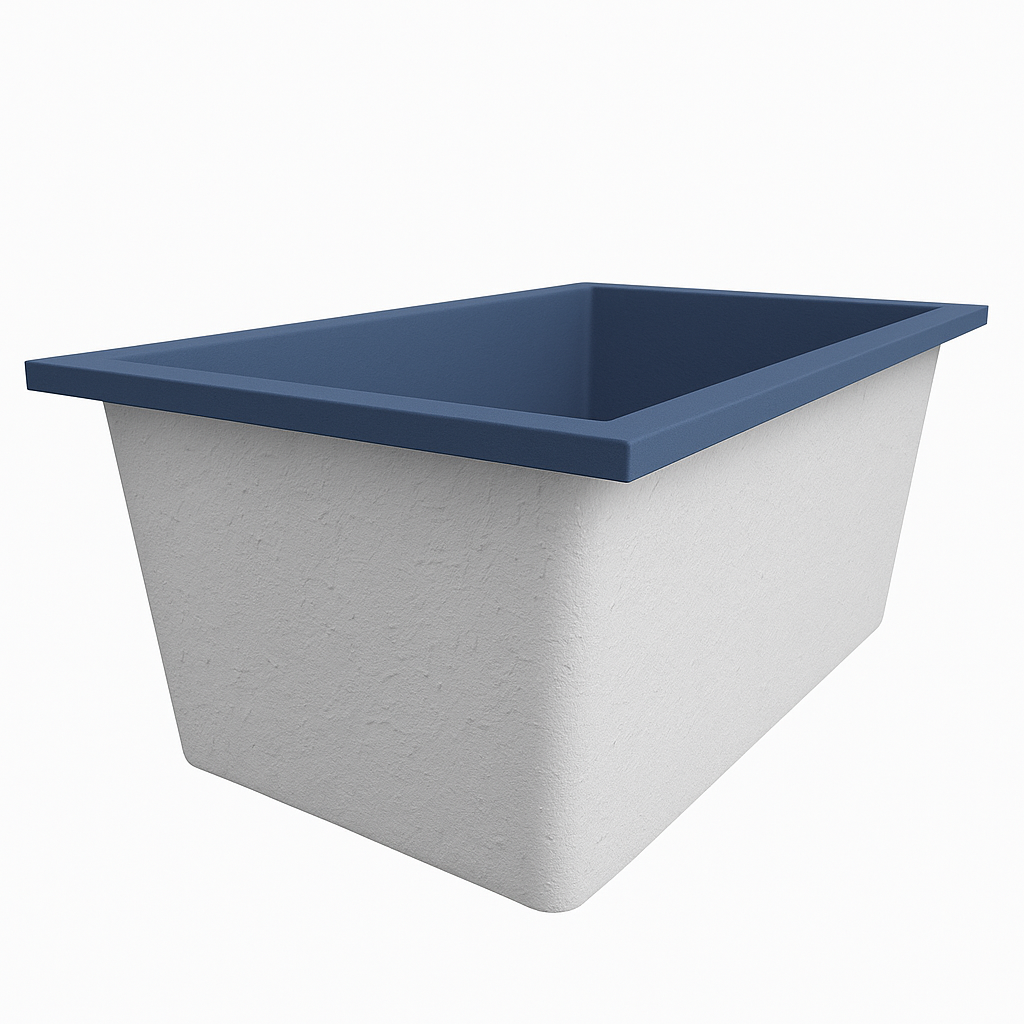Omnitub Solo Flow 1400 x 900 handmade UK deep soaking tub 600mm depth rectangular - dimensions overview 6