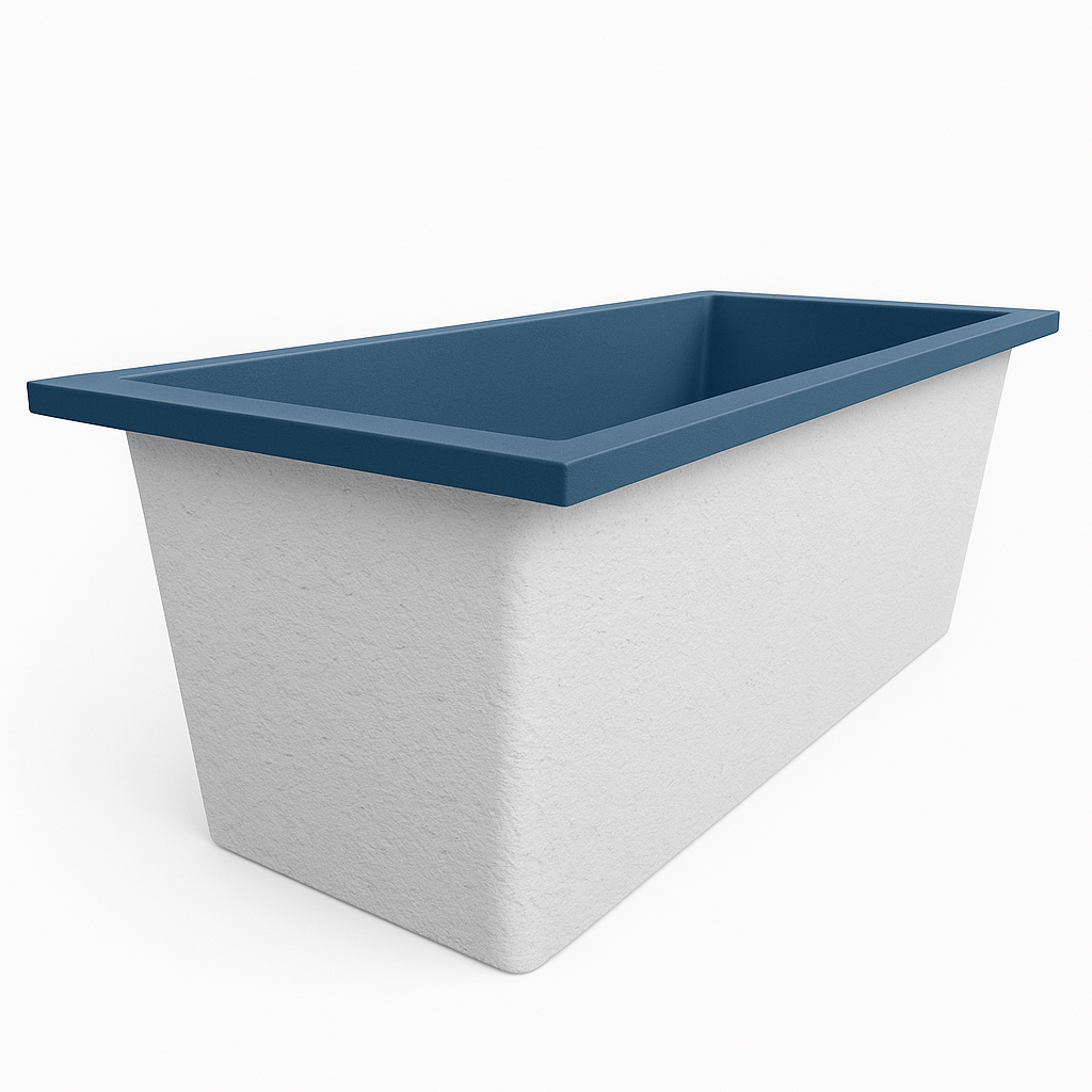 Omnitub Deluxe 1700 x 750 handmade UK deep soaking tub 600mm depth rectangular - close-up detail 7