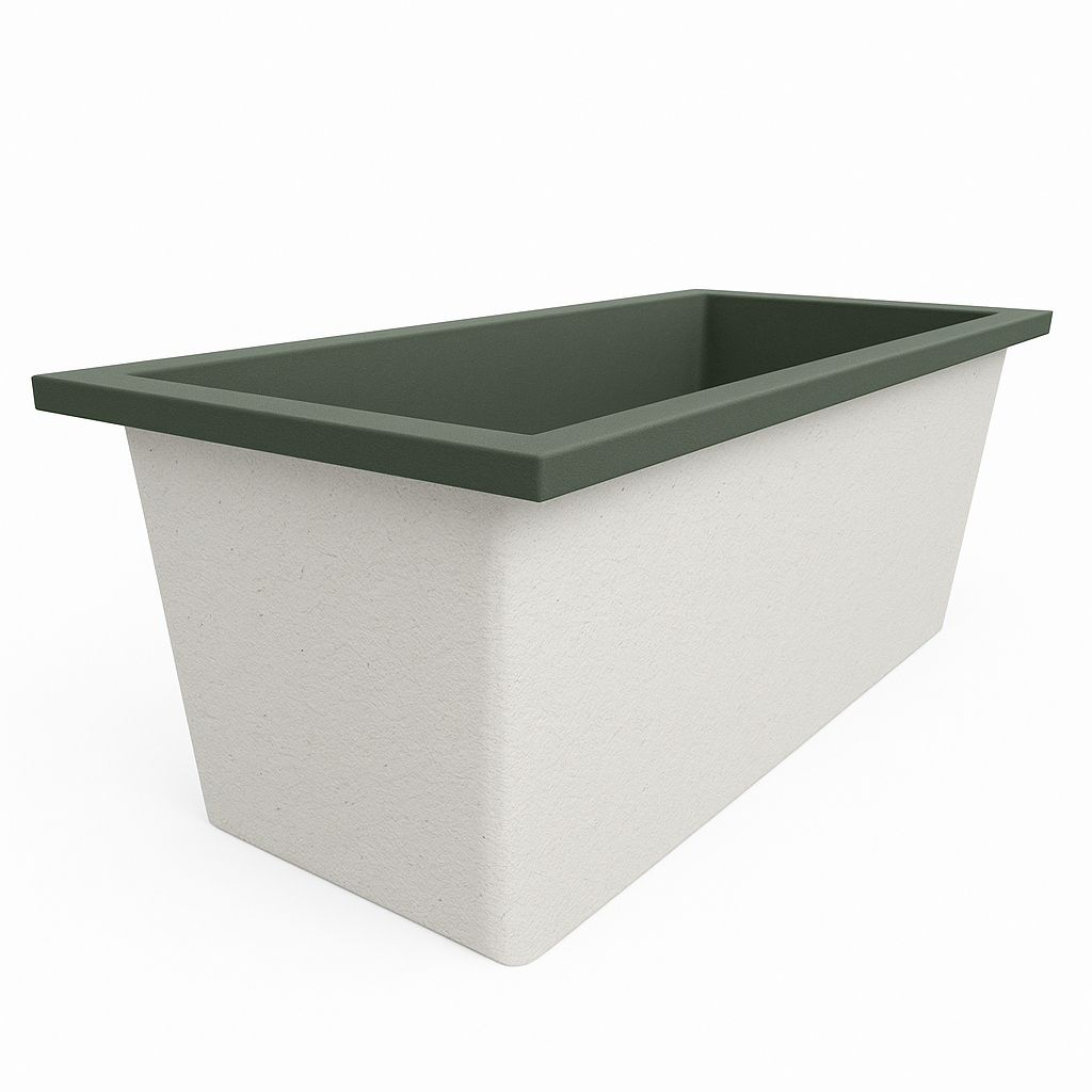 Omnitub Deluxe 1700 x 750 handmade UK deep soaking tub 600mm depth rectangular - dimensions overview 7