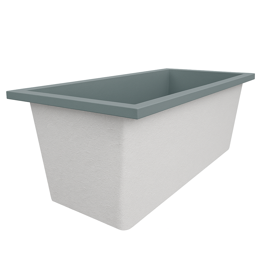 Omnitub Deluxe 1700 x 750 handmade UK deep soaking tub 600mm depth rectangular - finish and texture 7