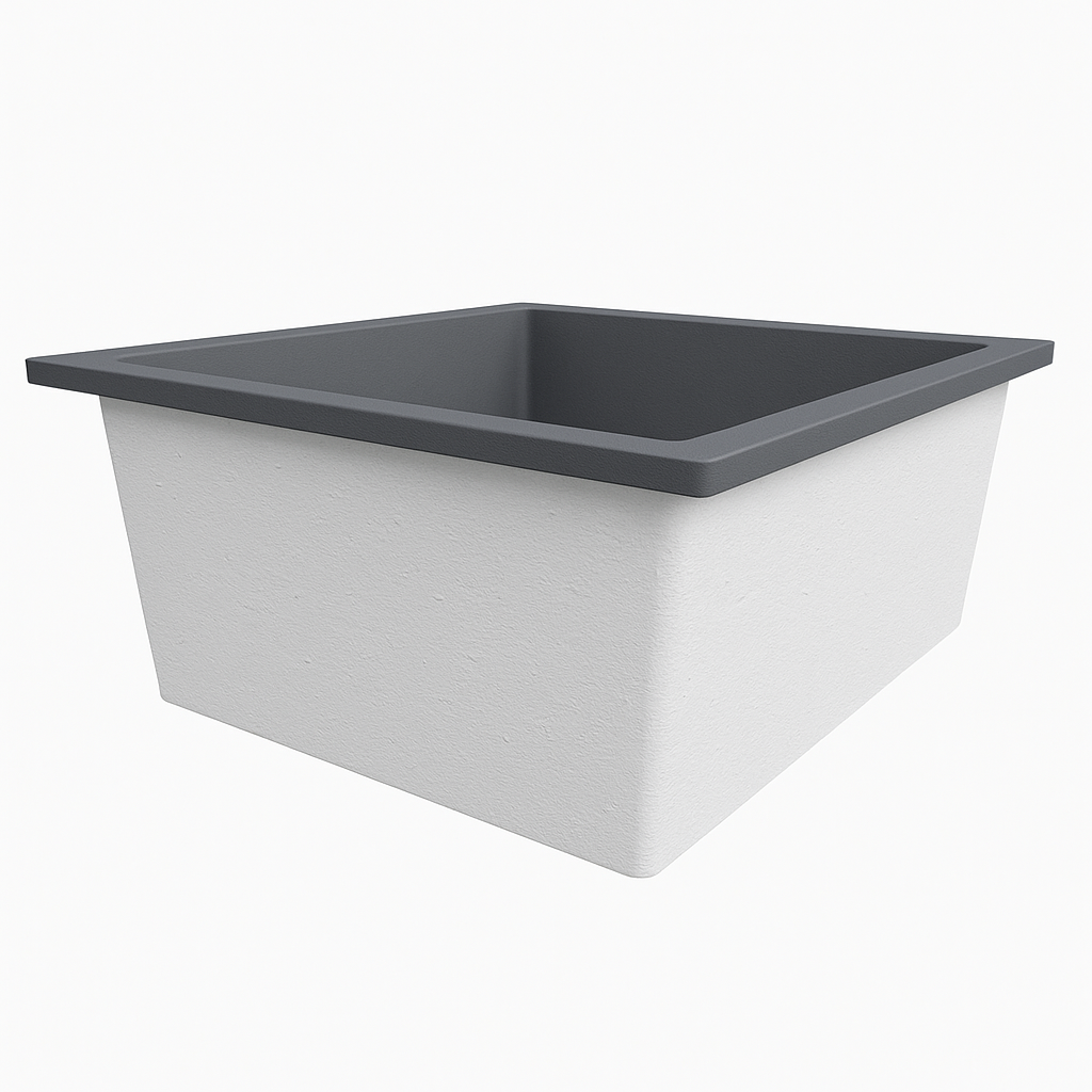 1200 x 1200 Deep Soaking Tub – 600mm Depth – Square – Omnitub