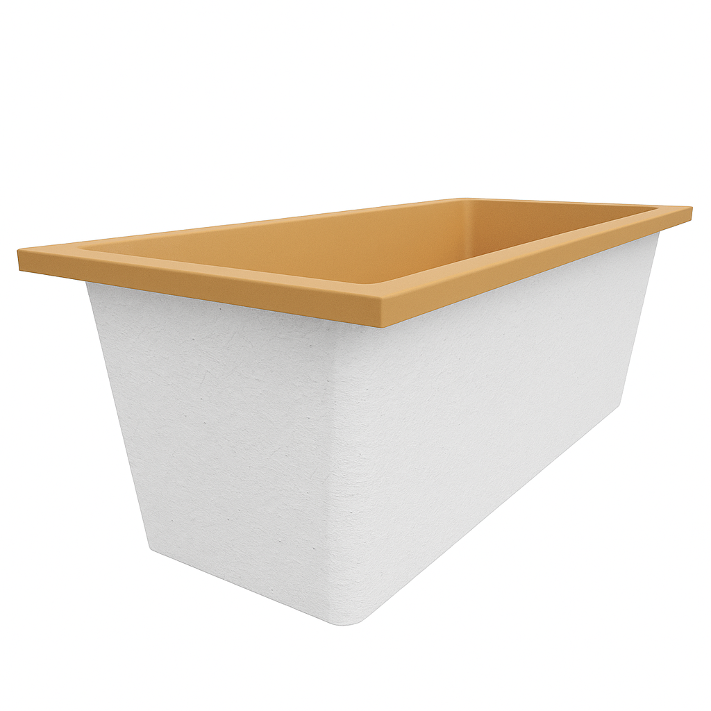 Omnitub Deluxe 1700 x 750 handmade UK deep soaking tub 600mm depth rectangular - side angle 8