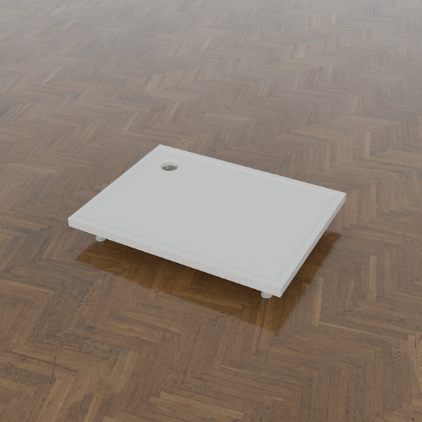 1064 × 810 Rectangular Shower Tray – 45mm Slim Non-Slip — on the riser kit · Omnitub gallery feet34