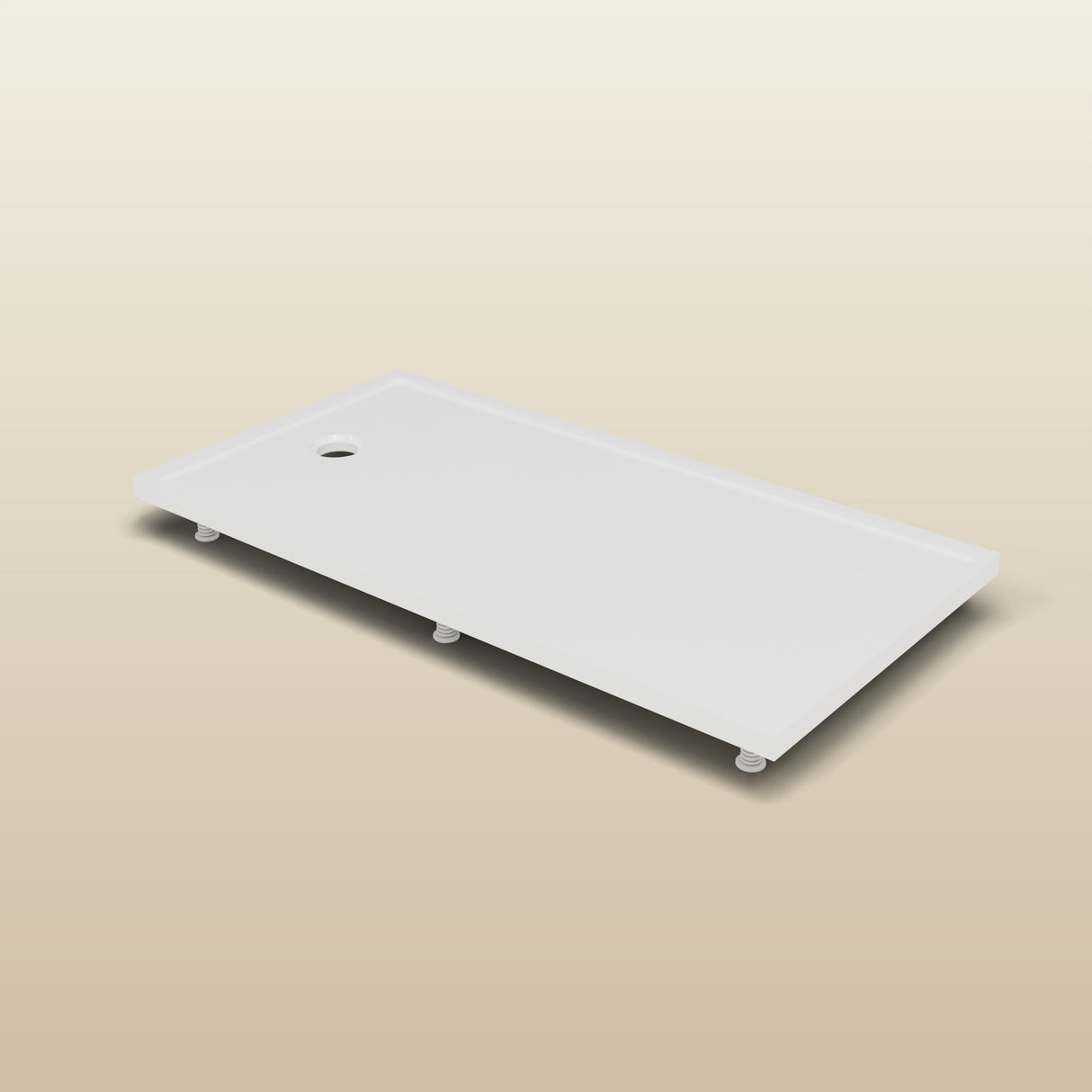 1550 × 800 Rectangular Shower Tray – 45mm Slim Non-Slip — on the adjustable riser kit · Omnitub render