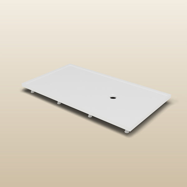 1800 × 1000 Rectangular Shower Tray – 45mm Slim Non-Slip — on the adjustable riser kit · Omnitub render