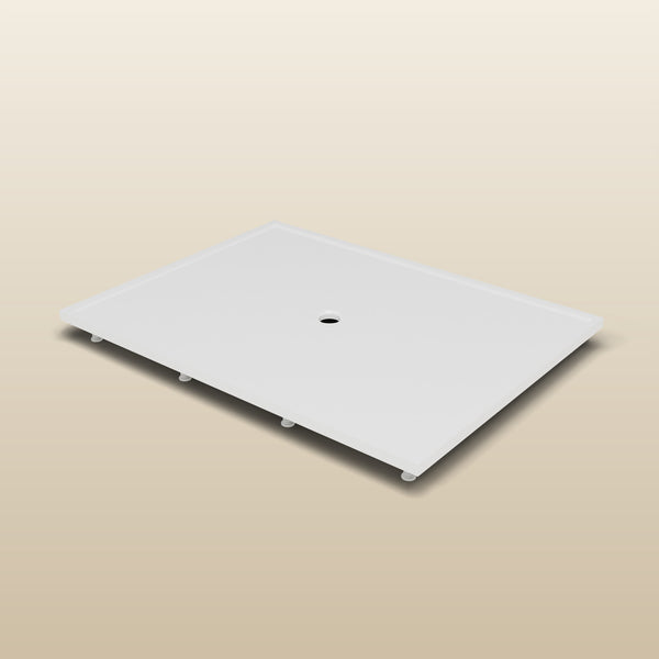 1800 × 1350 Rectangular Shower Tray – 45mm Slim Non-Slip — on the adjustable riser kit · Omnitub render