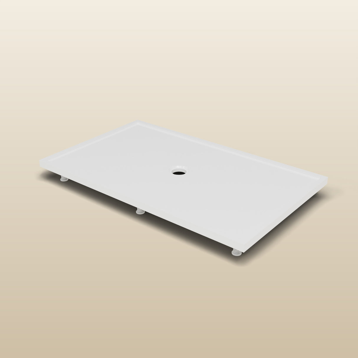 1500 × 900 Rectangular Shower Tray – 45mm Slim Non-Slip — on the adjustable riser kit · Omnitub render