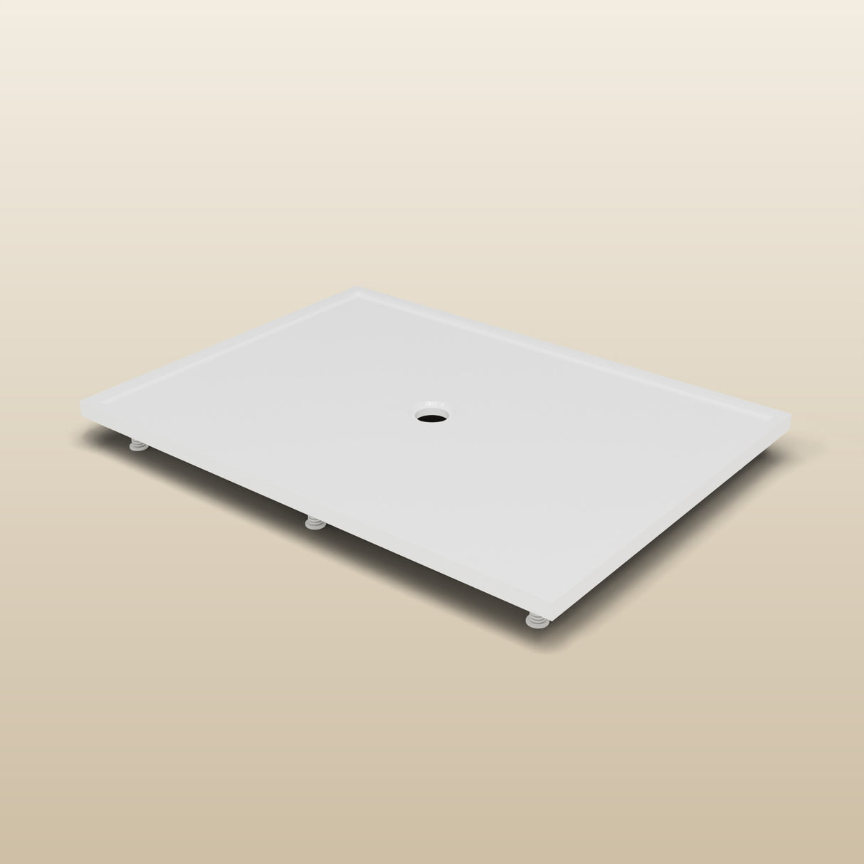 1500 × 1100 Rectangular Shower Tray – 45mm Slim Non-Slip — on the adjustable riser kit · Omnitub render