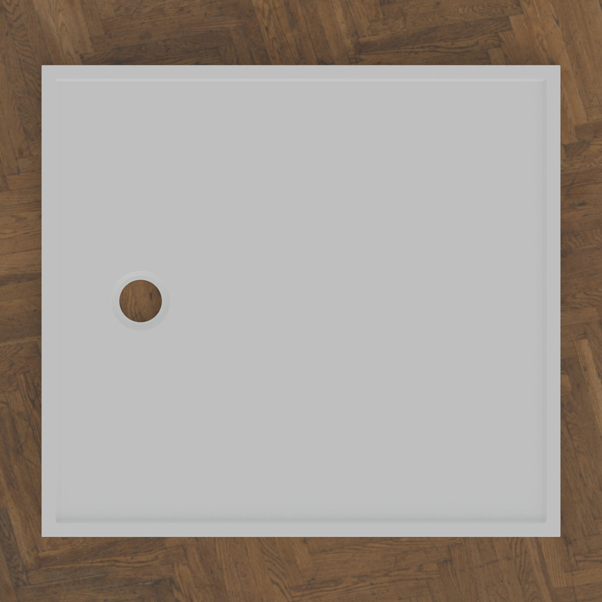 1100 × 1000 Rectangular Shower Tray – 45mm Slim Non-Slip — bird's-eye · Omnitub bird's-eye hero