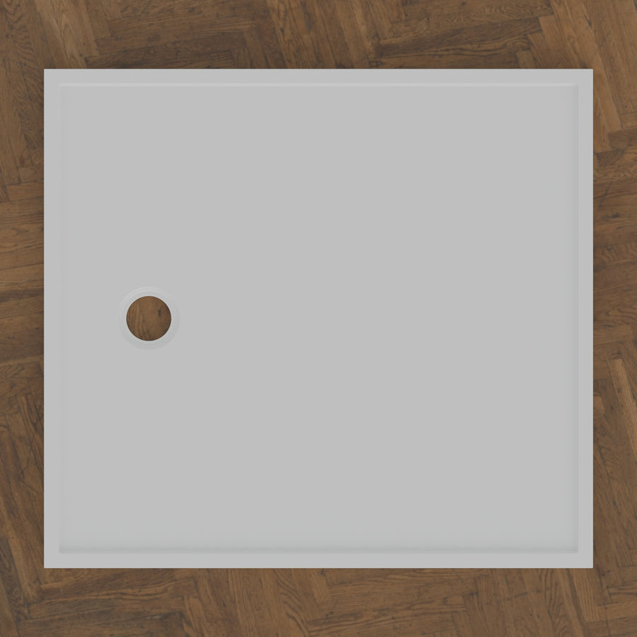 1100 × 1000 Rectangular Shower Tray – 45mm Slim Non-Slip — bird's-eye · Omnitub bird's-eye hero