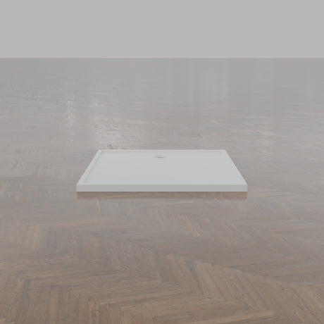 1100 × 1000 Rectangular Shower Tray – 45mm Slim Non-Slip — end view · Omnitub gallery end