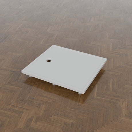1100 × 1000 Rectangular Shower Tray – 45mm Slim Non-Slip — on the riser kit · Omnitub gallery feet34